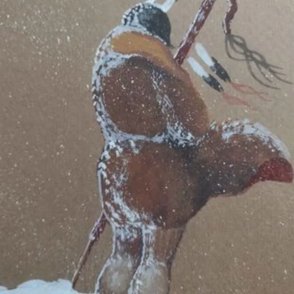 Paintings by Native American artist E. Joshua Jr. ( 3 paintings 10 × 8)